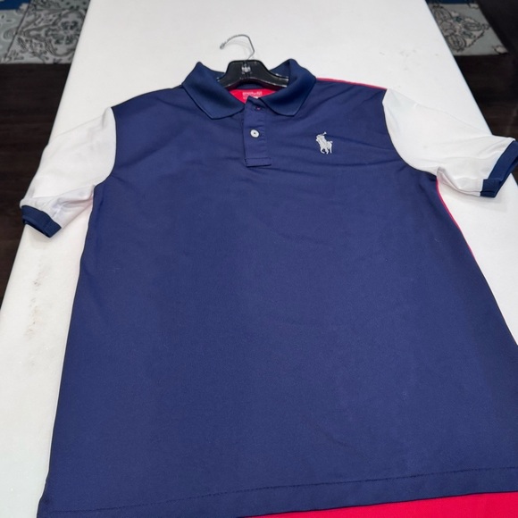 RALPH LAUREN Boys L Big Pony Polo Shirt Color Block moisture Wicking Performance - Picture 6 of 10
